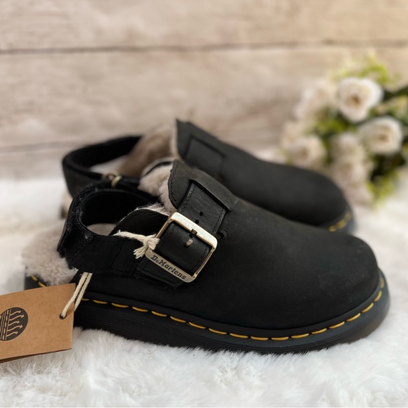 **SOLD NEW Womens Size 7 Dr. Martens Jorge II Fur Lined Slingback Platform Mules - Picture 3 of 12